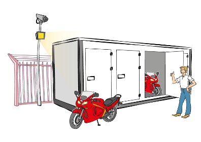 Motoropslag garagebox met 247 druppellader bij Salland Storage